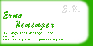 erno weninger business card